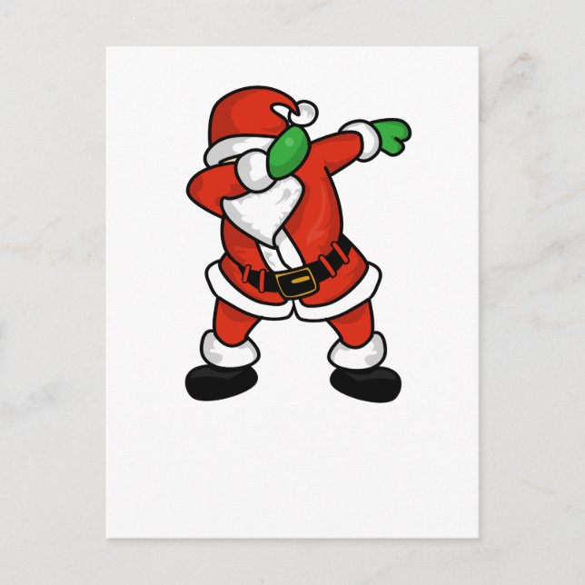 Santa Claus dab dance christmas T-shirt Holiday Postcard (Front)