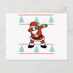 Santa Claus dab dance ugly christmas T-shirt Holiday Postcard