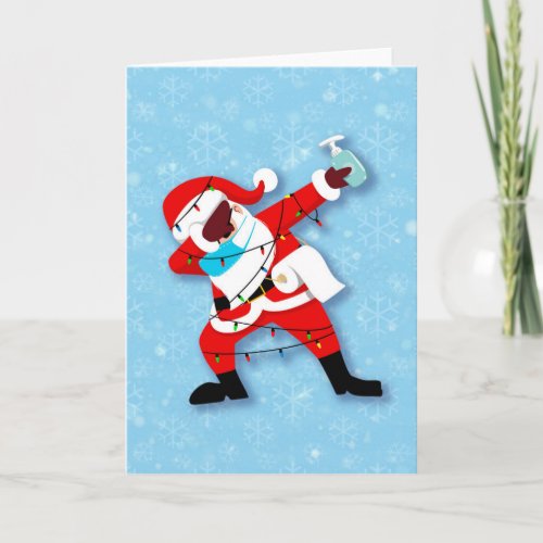 Santa Claus Dabbing Christmas covid Card