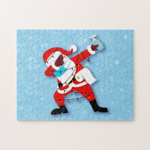 Santa Claus Dabbing Christmas covid Jigsaw Puzzle