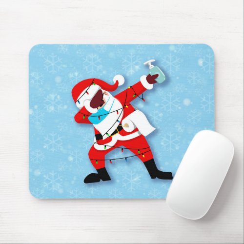 Santa Claus Dabbing Christmas covid Mouse Pad
