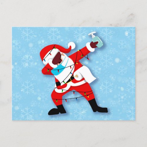 Santa Claus Dabbing Christmas covid Postcard