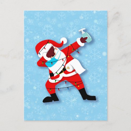 Santa Claus Dabbing Christmas covid Postcard