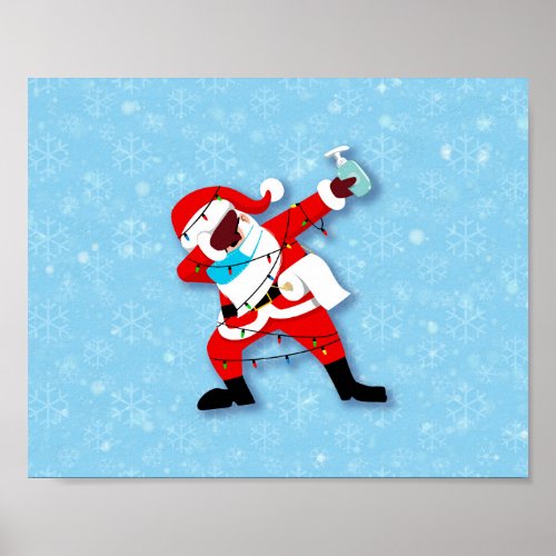 Santa Claus Dabbing Christmas covid Poster
