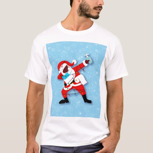 Santa Claus Dabbing Christmas covid T_Shirt