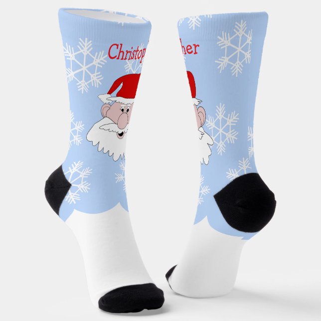 Santa Claus Design Christmas Socks (Angled)