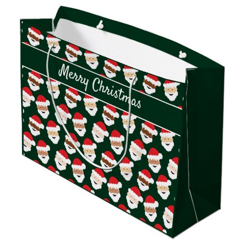 Santa Claus Diverse Christmas Large Gift Bag