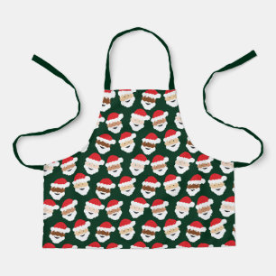 Santa Claus Diverse Green Red Cartoon Christmas Apron