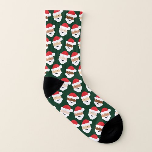 Santa Claus Diverse Green Red Novelty Christmas Socks