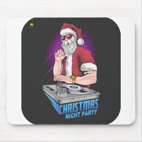 SANTA CLAUS DJ CHRISTMAS PARTY MOUSE PAD