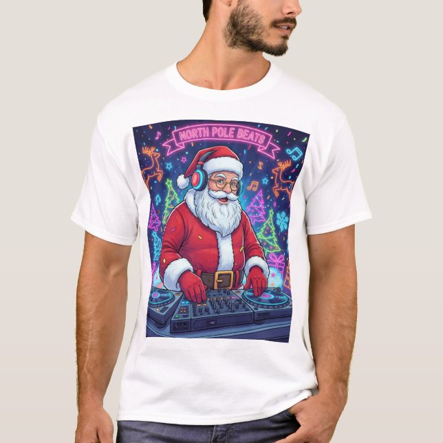 Santa Claus DJ Christmas Party T-Shirt  (Front)