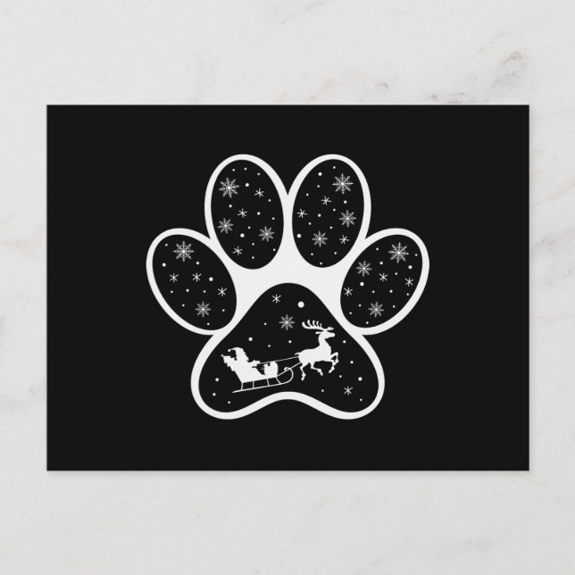 Santa Claus Dog Paws Christmas Gifts Costumes Postcard (Front)