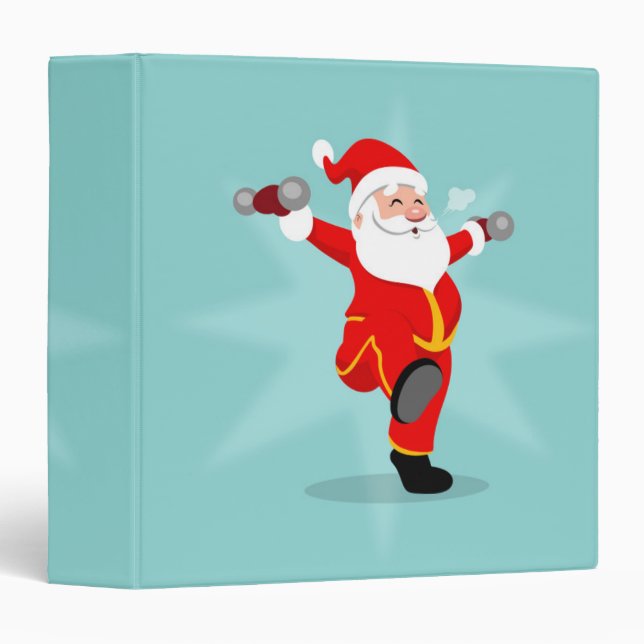 Santa Claus doing fitness exercises 3 Ring Binder (Front/Spine)