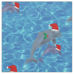 santa claus dolphins fabric