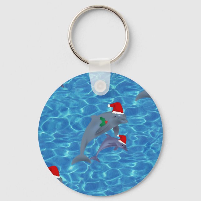 santa claus dolphins keychain (Front)
