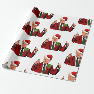 santa claus donald trump christmas wrapping paper