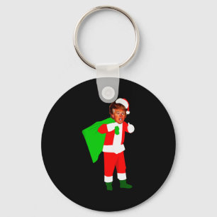 Santa Claus Donald Trump Funny Christma Ugly Xmas Keychain