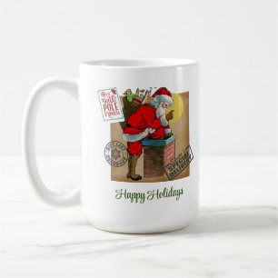 Santa Claus Down The Chimney Classic Mug, 15 oz Coffee Mug