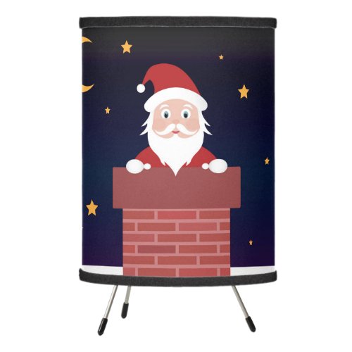 Santa Claus down the Chimney xmas Night Decor Tripod Lamp