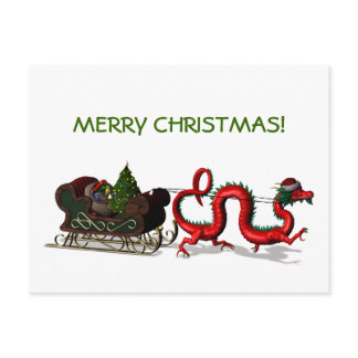 Santa Claus Dragon Holiday Postcard