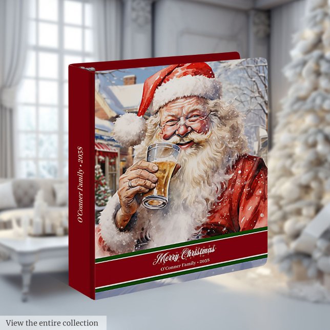 Santa Claus Drinking a Beer Ring Binder Christmas (Santa Claus Drinking a Beer Ring Binder Christmas)
