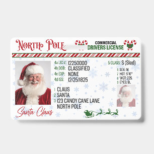 Santa Claus Driver License Christmas Badge
