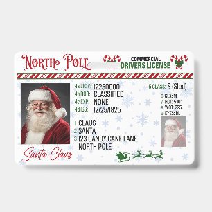 Santa Claus Driver License Christmas Badge
