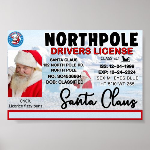 Santa Claus Drivers License Poster