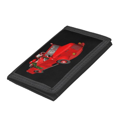 Santa Claus Driving A Fire Truck Tri_fold Wallet