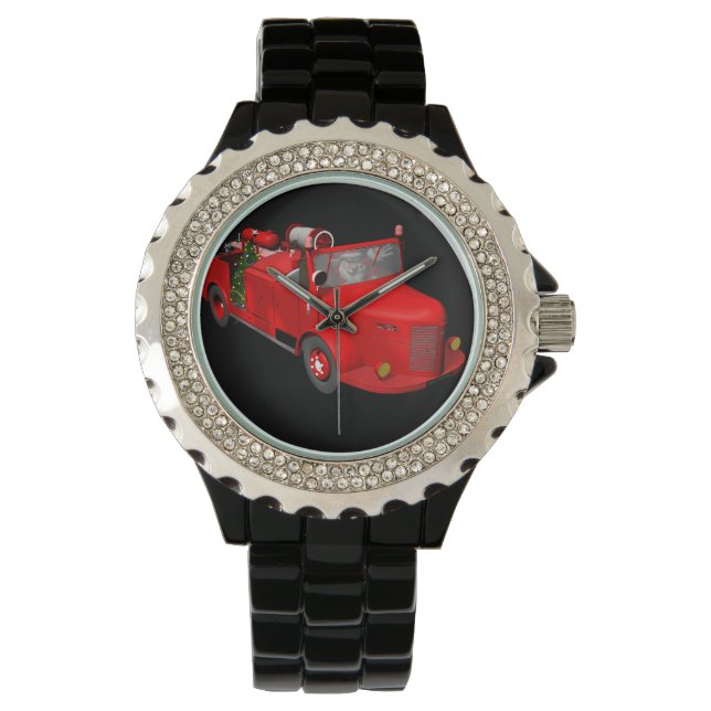 Santa Claus Driving A Fire Truck Watch (Front)