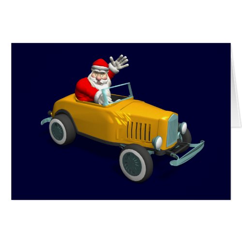 Santa Claus Driving A Hotrod