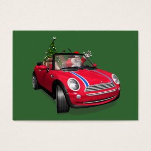 Santa Claus Driving A Mini