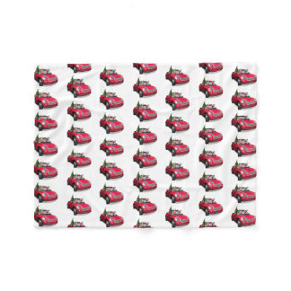 Santa Claus Driving A Mini Fleece Blanket
