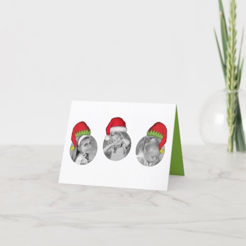 Santa Claus Elf Christmas Photo Card Multi Photo