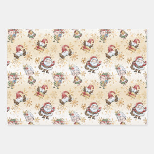 Santa Claus Elf Wrapping Paper Sheets