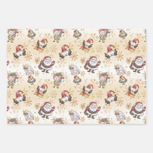 Santa Claus Elf  Wrapping Paper Sheets