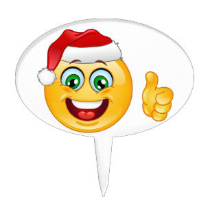 santa claus emoji cake topper