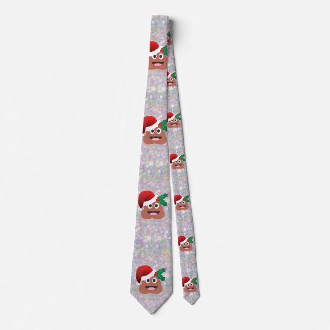 santa claus emoji neck tie (Front)