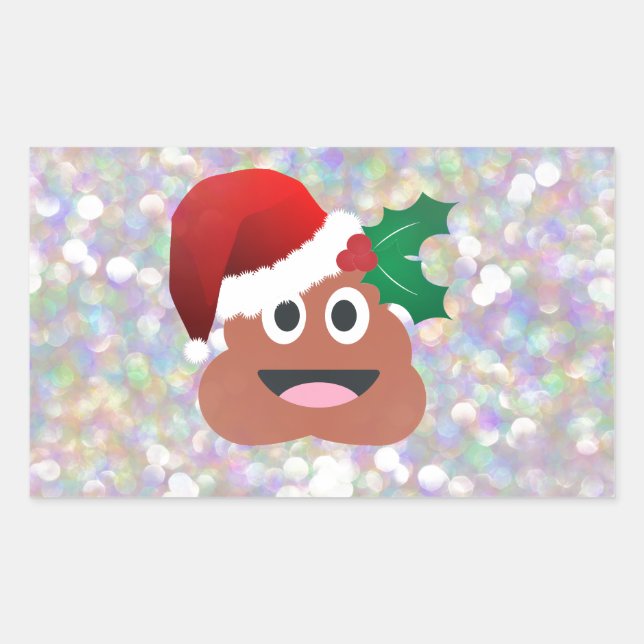 santa claus emoji rectangular sticker (Front)