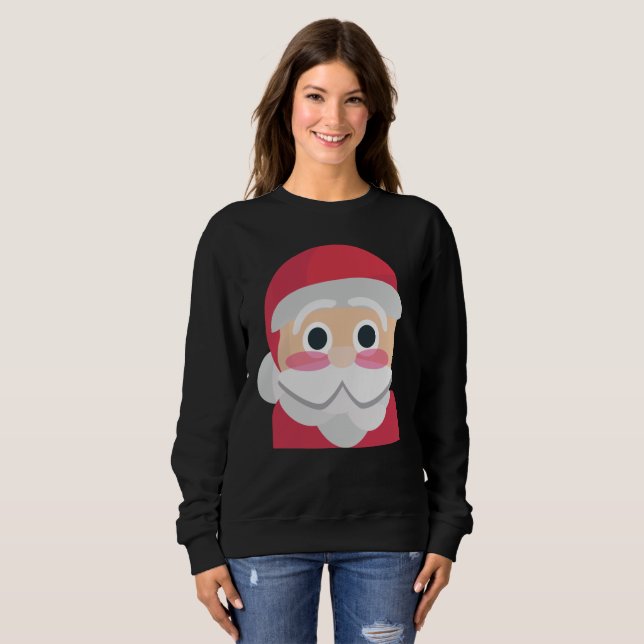santa claus emoji womens sweatshirt (Front Full)