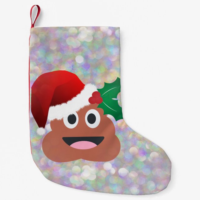 santa claus emoji xmas christmas stocking (Front)