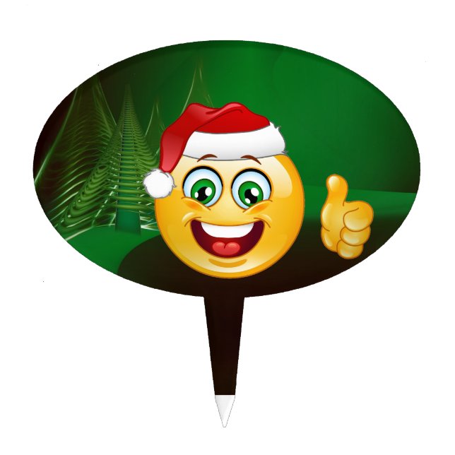 santa claus emojis cake topper (Front)
