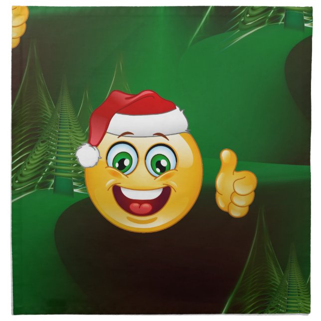 santa claus emojis cloth napkin (Front)