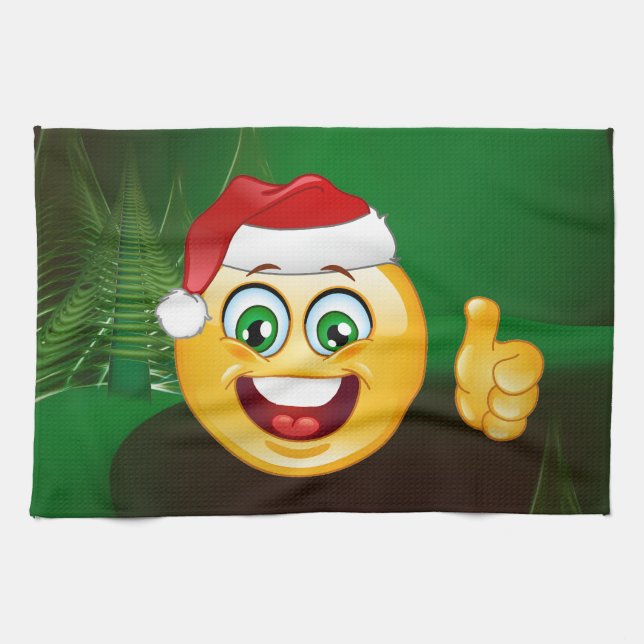 santa claus emojis kitchen towel (Horizontal)