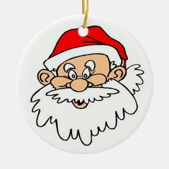 SANTA CLAUS FACE CERAMIC ORNAMENT (Front)