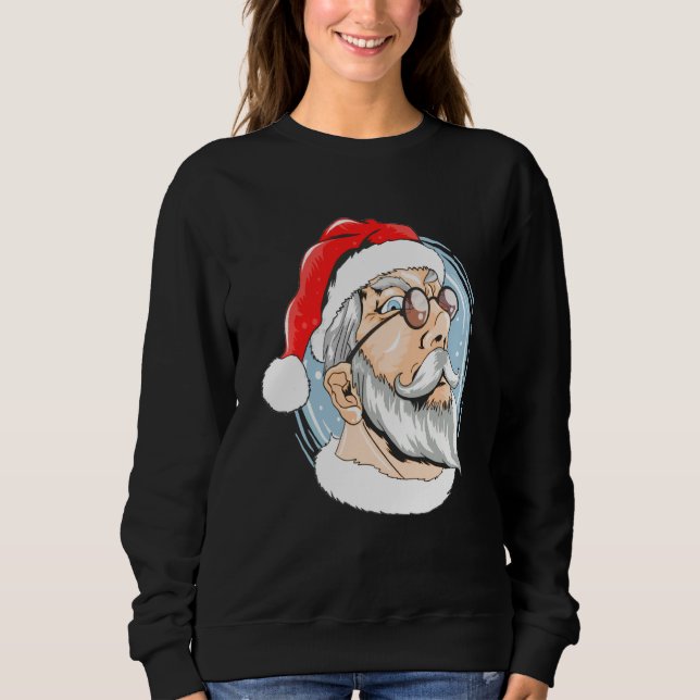 Santa Claus face Christmas costumes for celebrants Sweatshirt (Front)