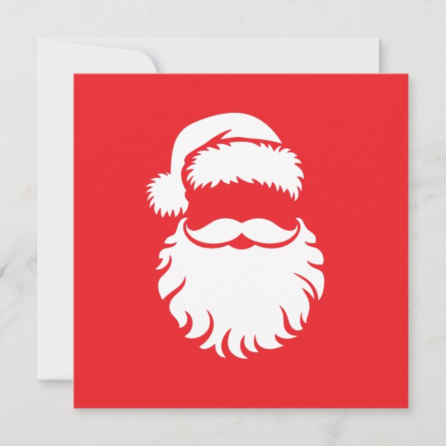 Santa Claus Face Hat Christmas  Holiday Card (Front)