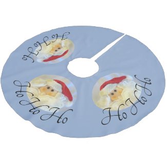 Santa Claus Face Ho Ho Ho Pale Blue