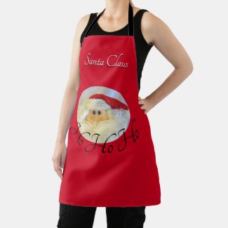 Santa Claus Face Ho Ho Ho with Name Red Christmas