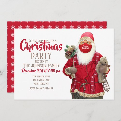 Santa Claus Face Mask            Invitation